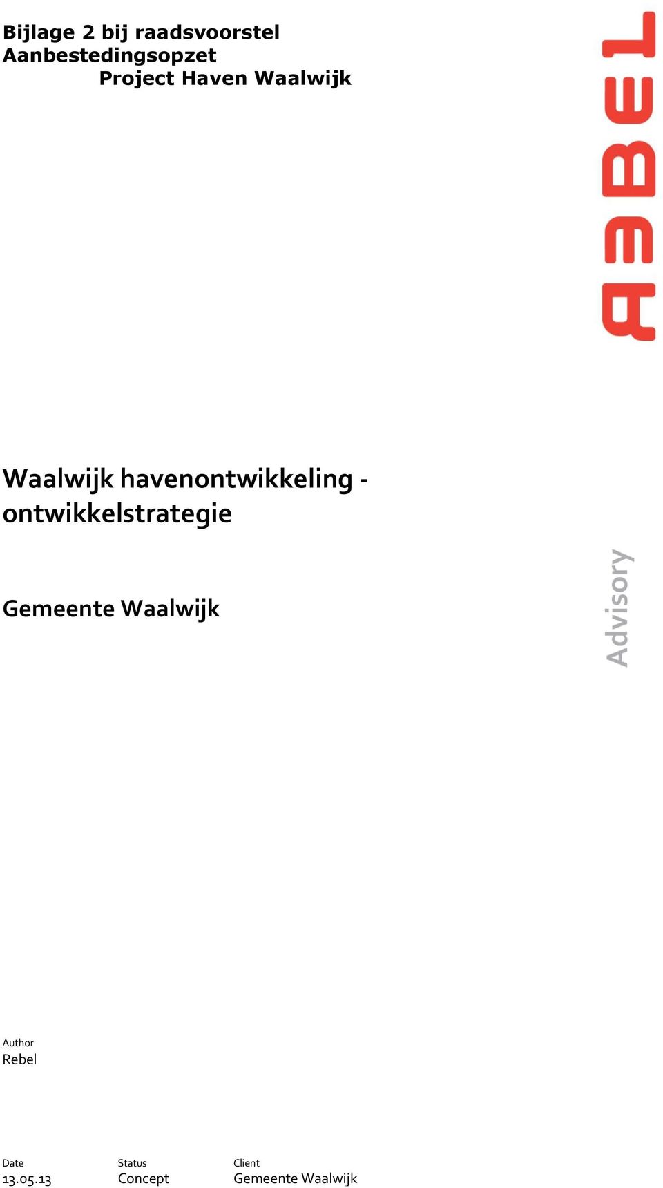 - ontwikkelstrategie Gemeente Waalwijk Author