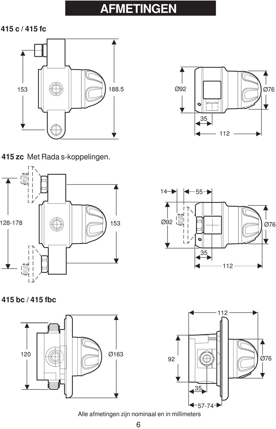 14 55 128-178 153 Ø92 Ø76 35 112 415 bc / 415 fbc