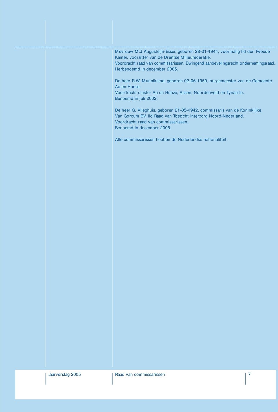 Voordracht cluster Aa en Hunze, Assen, Noordenveld en Tynaarlo. Benoemd in juli 2002. De heer G.