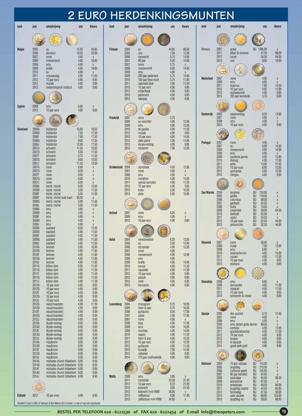 12,95 2006 stemrecht 5,75 14,95 2007 90 jaar 6,50 14,95 2007 rome 5,75 x 2008 mensenrecht 6,50 14,95 2009 emu 4,95 x 2009 200 jaar parlement 5,75 14,95 2010 150 jaar finse munt 5,75 11,95 2011