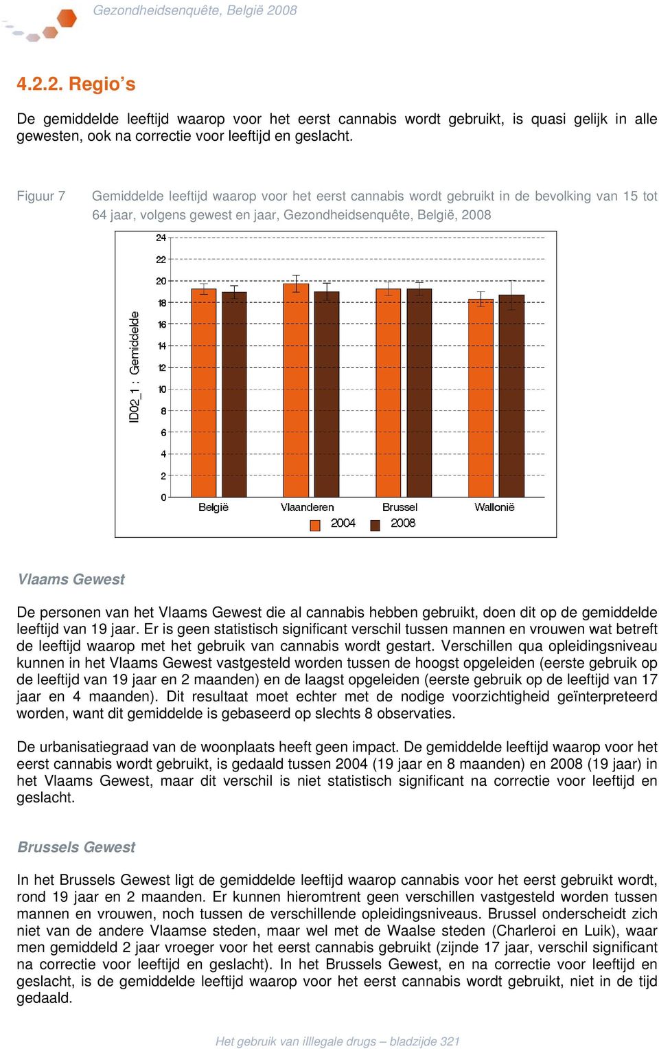 het Vlaams Gewest die al cannabis hebben gebruikt, doen dit op de gemiddelde leeftijd van 19 jaar.