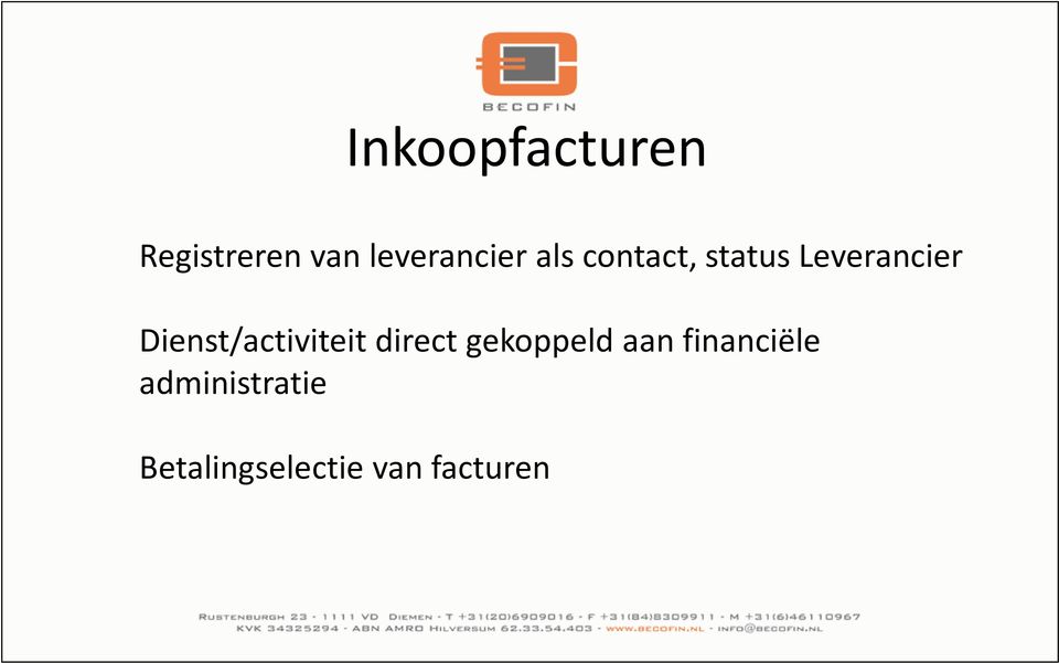 Leverancier Dienst/activiteit direct