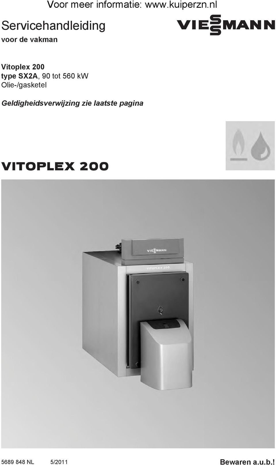 nl VIESMANN Vitoplex 200 type SX2A, 90 tot 560 kw