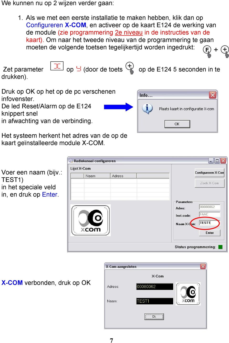 instructies van de kaart).