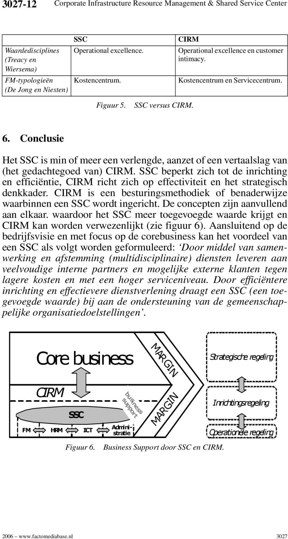 Conclusie Het SSC is min of meer een verlengde, aanzet of een vertaalslag van (het gedachtegoed van) CIRM.