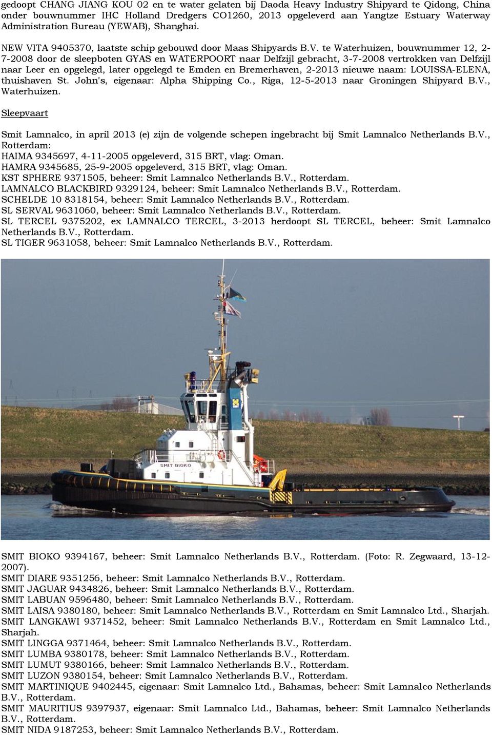 TA 9405370, laatste schip gebouwd door Maas Shipyards B.V.