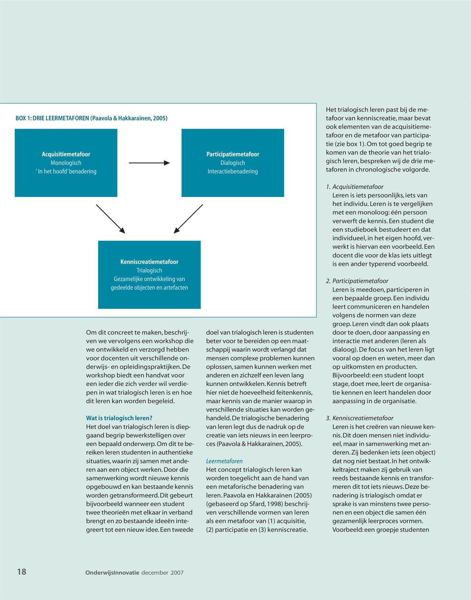 Om dit concreet te maken, beschrijven we vervolgens een workshop die we ontwikkeld en verzorgd hebben voor docenten uit verschillende onderwijs- en opleidingspraktijken.