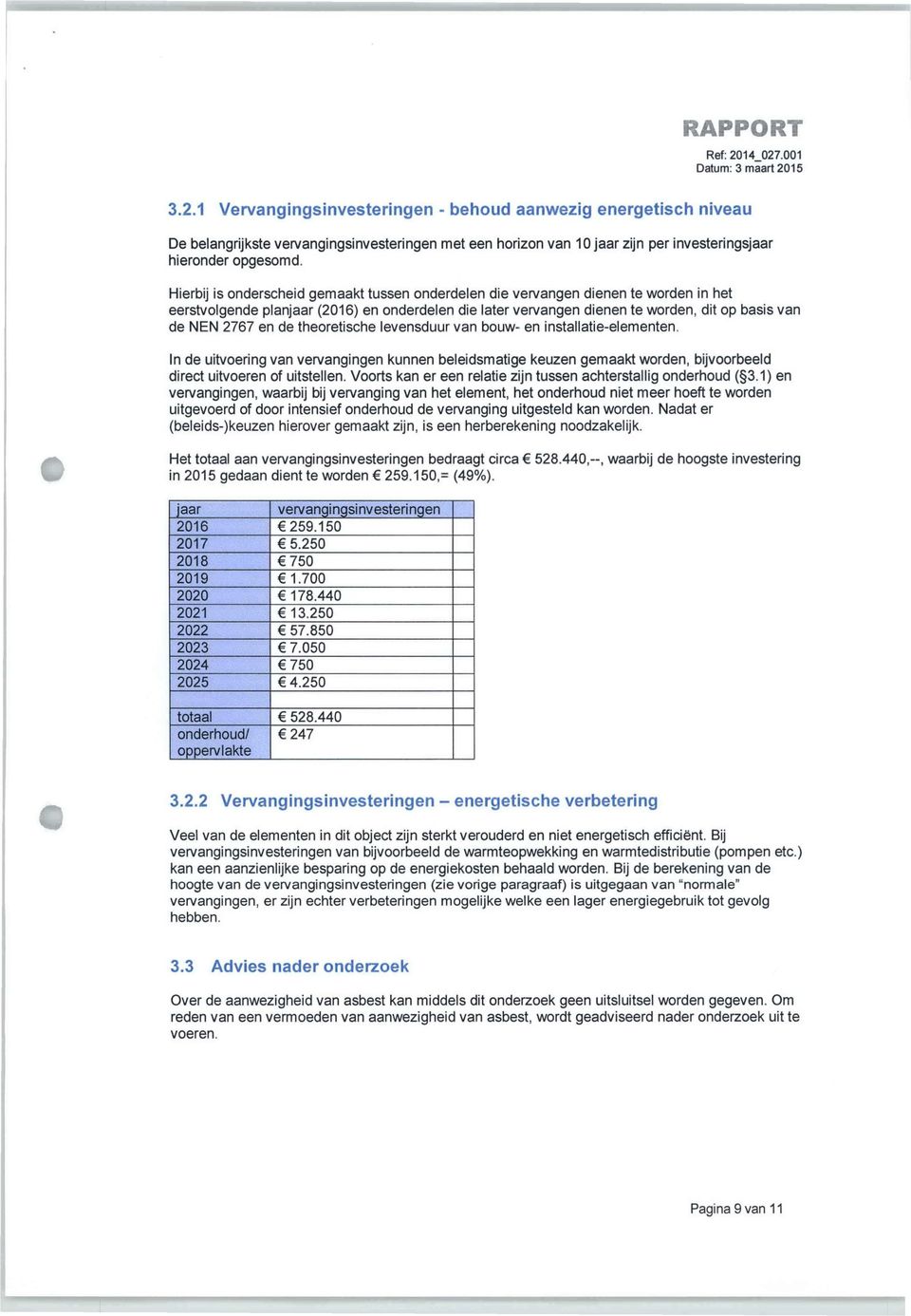 en de theoretische levensduur van bouw- en installatie-elementen. In de uitvoering van vervangingen kunnen beleidsmatige keuzen gemaakt worden, bijvoorbeeld direct uitvoeren of uitstellen.