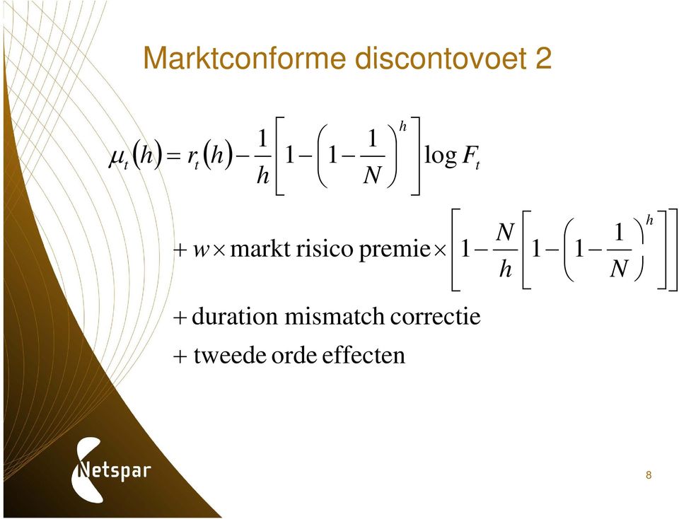 markt risico premie + h h N w duration mismatch