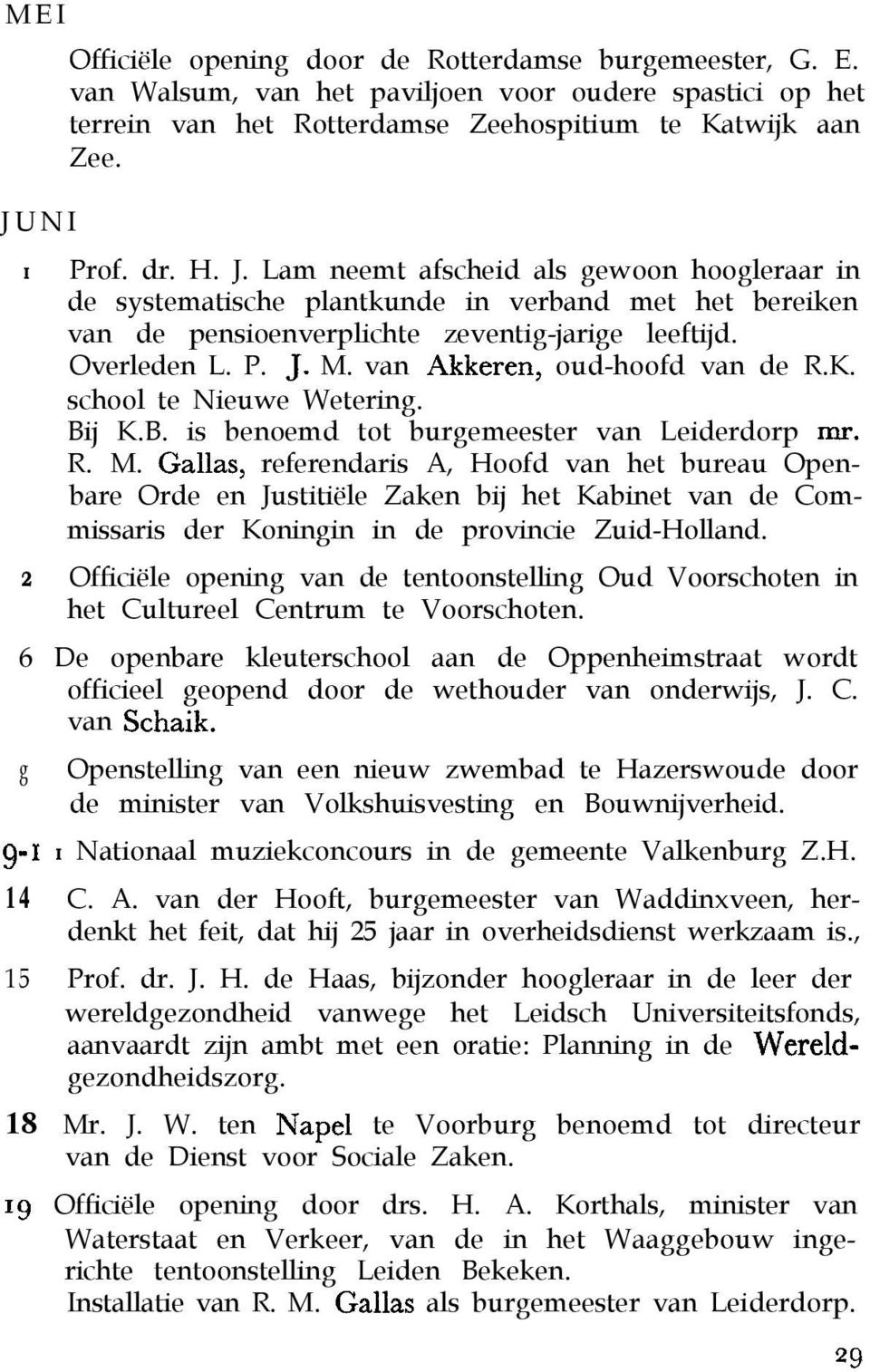 van Akkeren, oud-hoofd van de R.K. school te Nieuwe Wetering. Bij K.B. is benoemd tot burgemeester van Leiderdorp 1111. R. M.