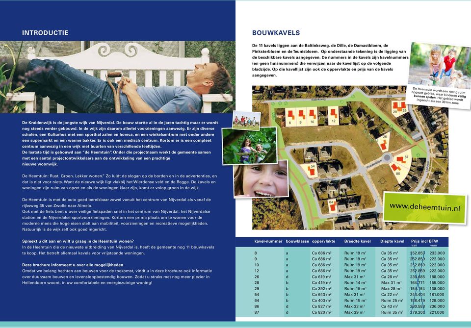 De Heemtuin wordt een rustig ruim opgezet gebied, waar kinderen veilig kunnen spelen. Het gebied wordt ingericht als een 30 km zone. De Kruidenwijk is de jongste wijk van Nijverdal.