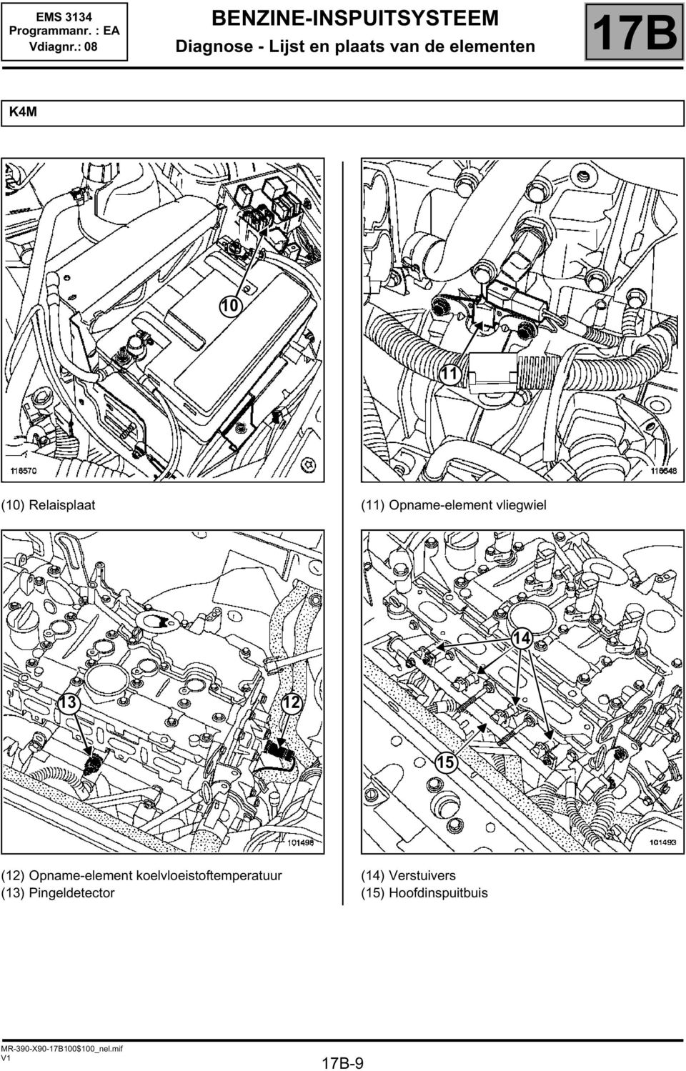 Opname-element koelvloeistoftemperatuur (13) Pingeldetector