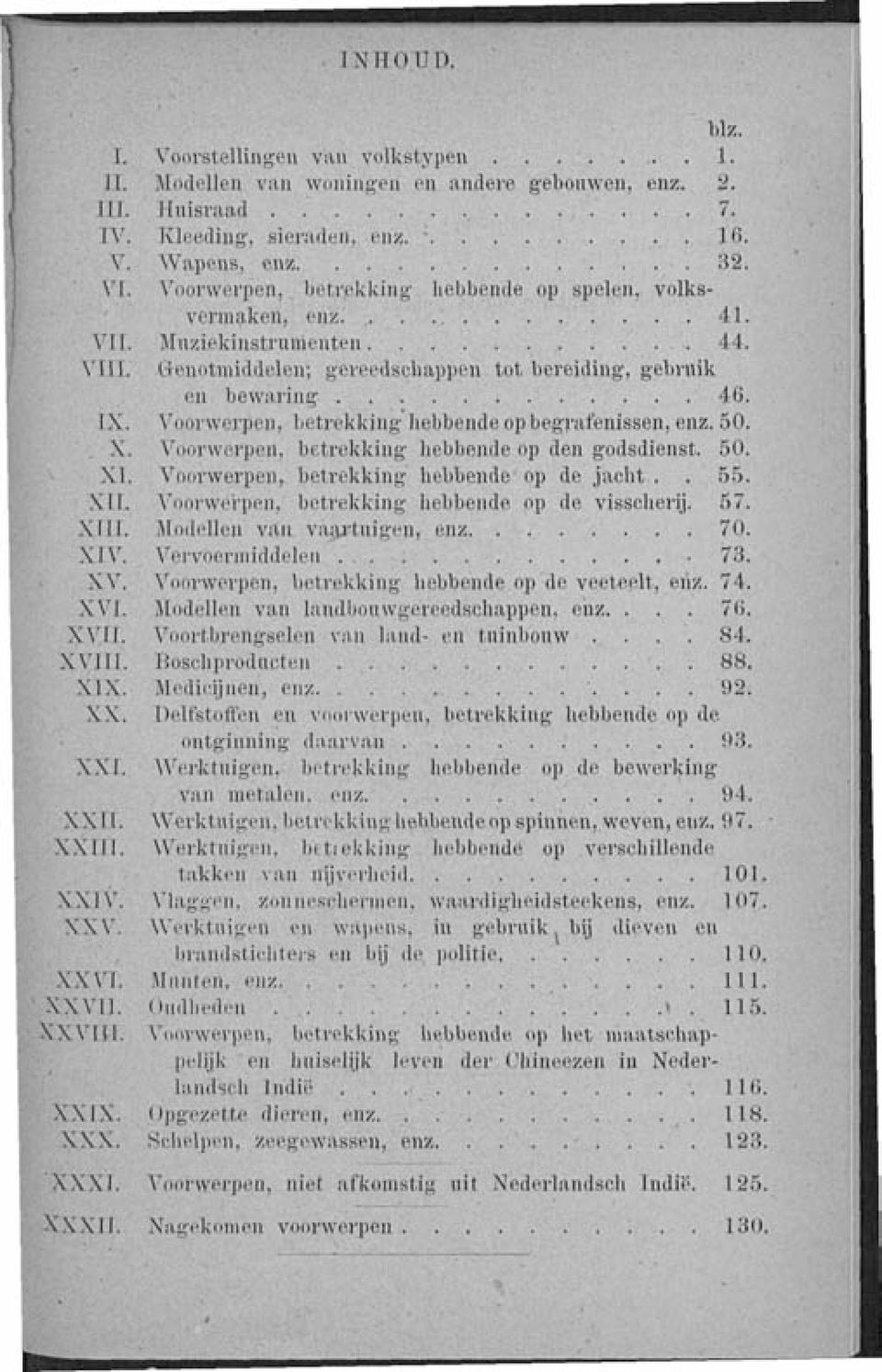 Voorwerpen, betrekking hebbende op begrafenissen, enz. 50. X. Voorwerpen, betrekking hebbende op den godsdienst. 50. XI. Voorwerpen, betrekking- hebbende op de jacht.. 55. XII.