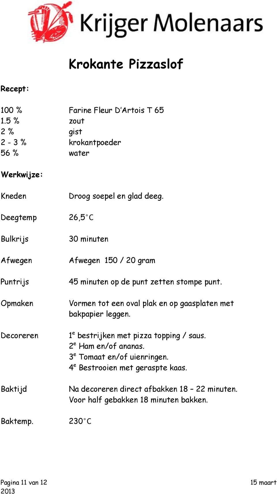 1 e bestrijken met pizza topping / saus. 2 e Ham en/of ananas. 3 e Tomaat en/of uienringen.