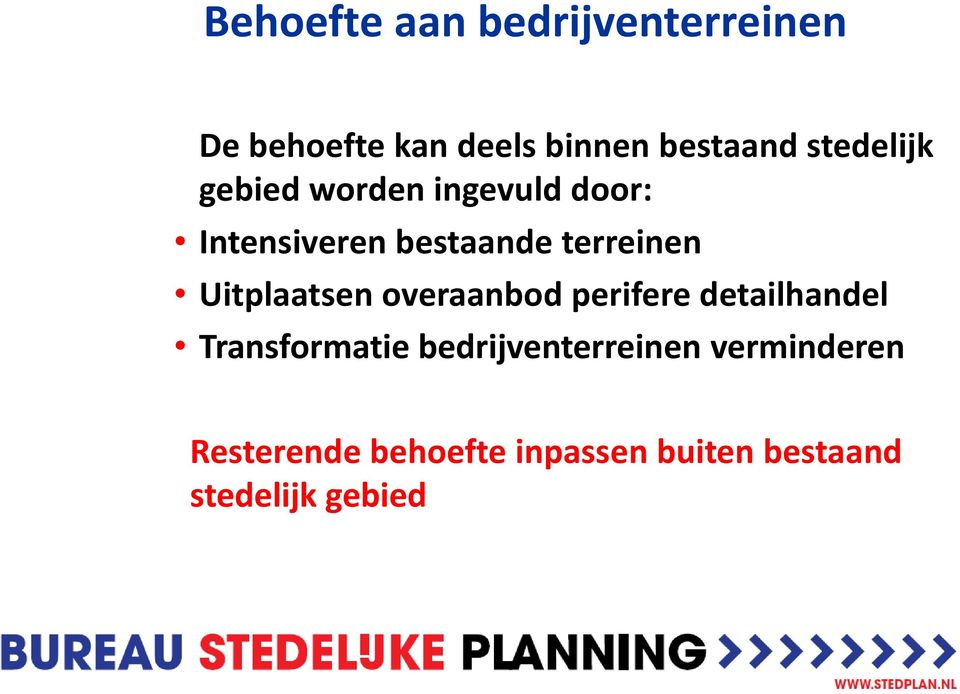 Uitplaatsen overaanbod perifere detailhandel Transformatie