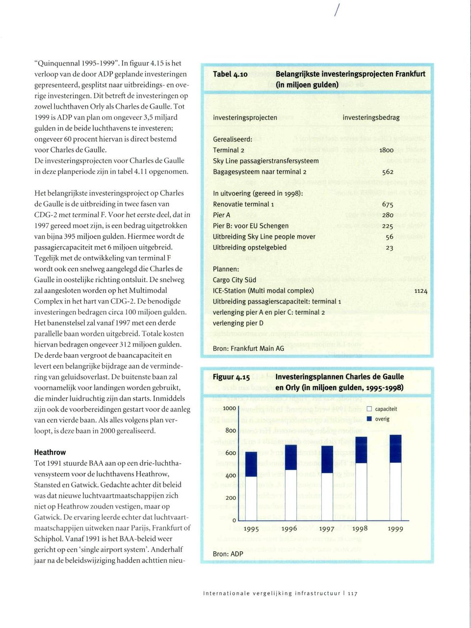 Tot 1999 is ADP van plan om ongeveer 3,5 miljard gulden in de beide luchthavens te investeren; ongeveer 60 procent hiervan is direct bestemd voor Charles de Gaulle.