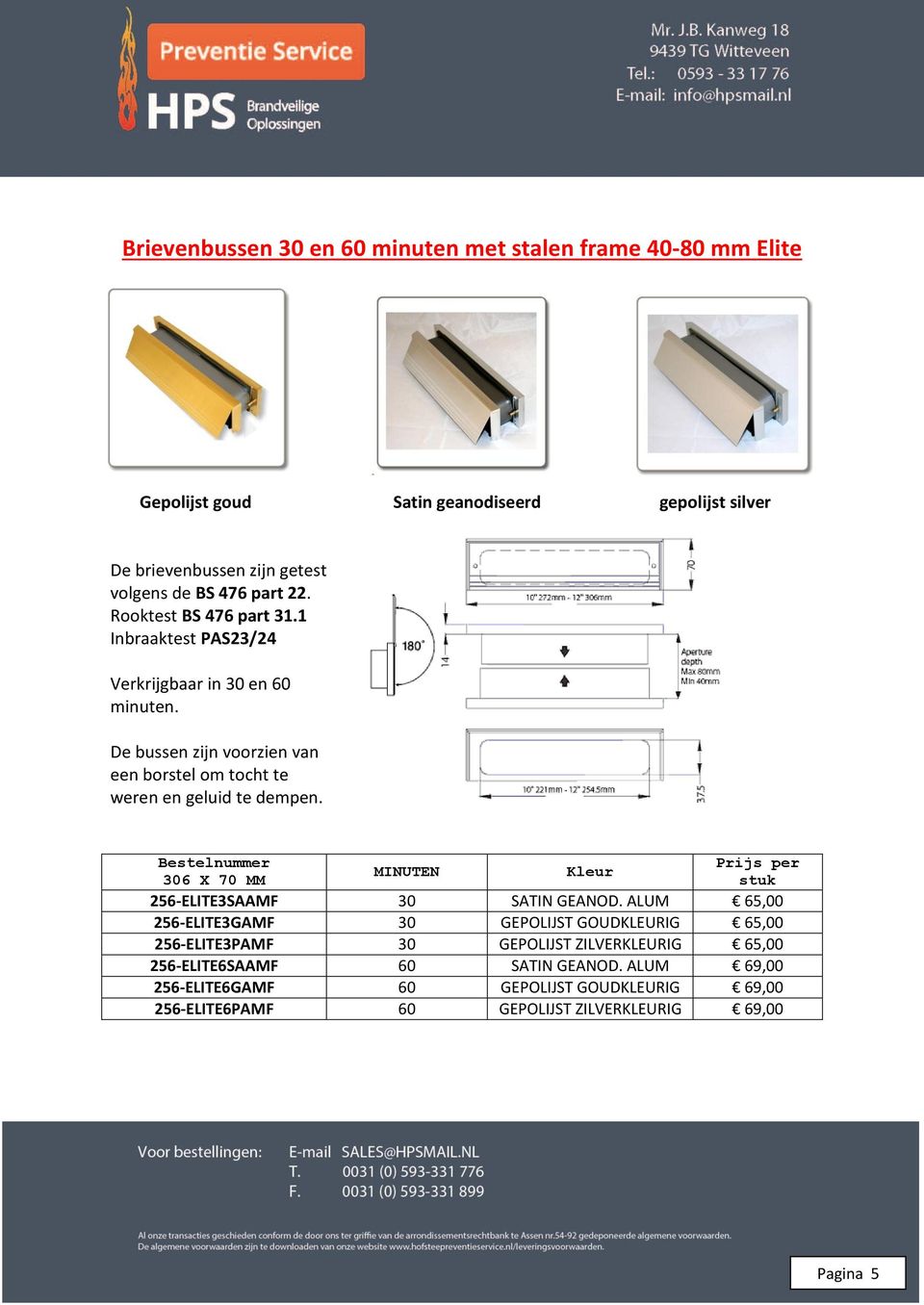 De bussen zijn voorzien van een borstel om tocht te weren en geluid te dempen. Bestelnummer 306 X 70 MM MINUTEN 256-ELITE3SAAMF 30 SATIN GEANOD.