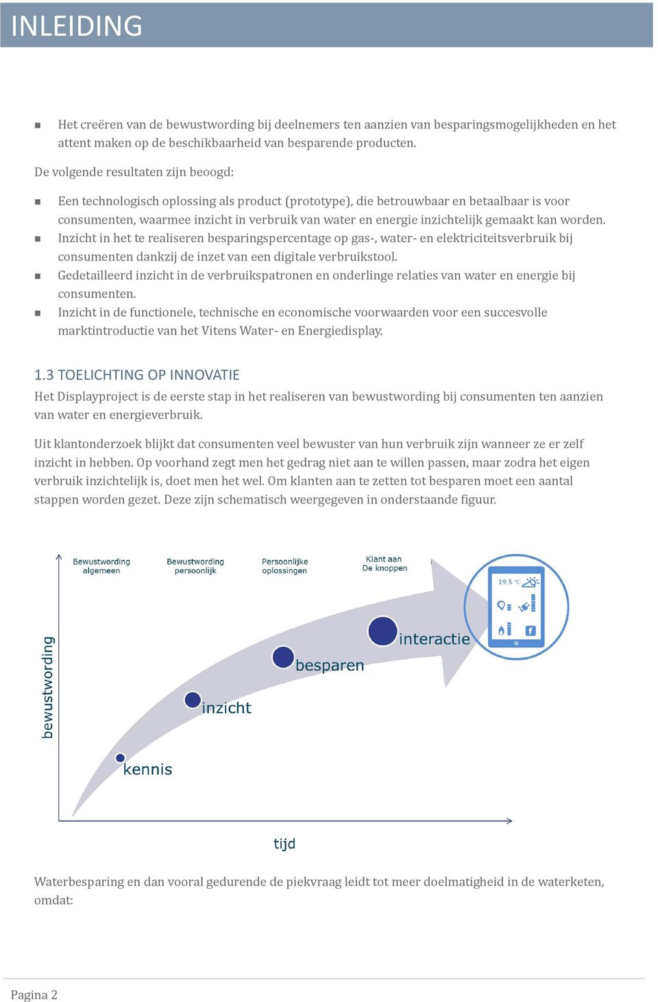 inzichtelijk gemaakt kan worden. Inzicht in het te realiseren besparingspercentage op gas-, water- en elektriciteitsverbruik bij consumenten dankzij de inzet van een digitale verbruikstool.