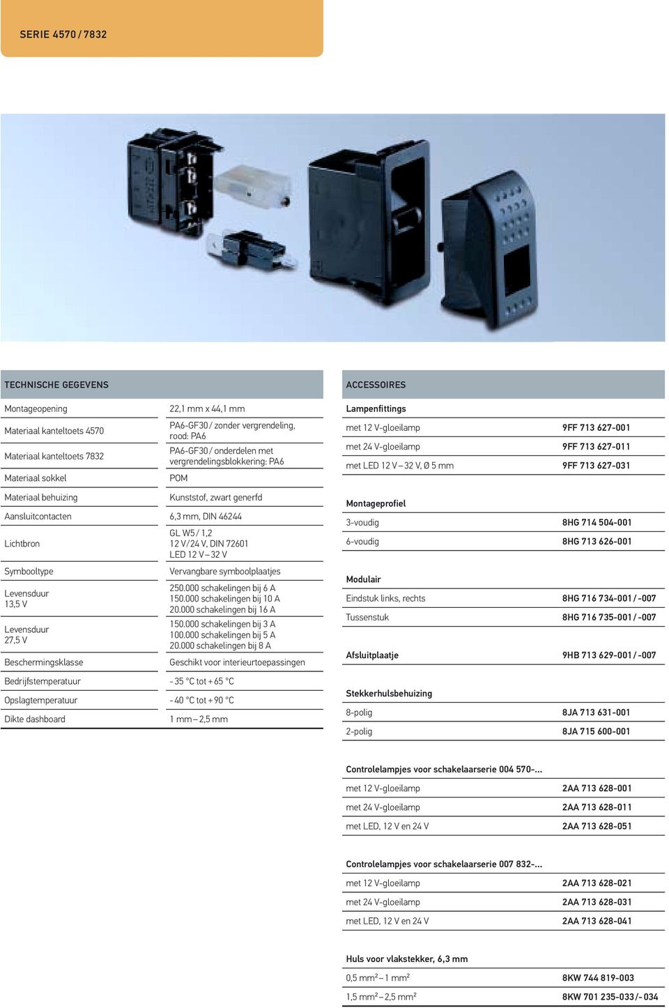 behuizing Kunststof, zwart generfd Aansluitcontacten 6,3 mm, DIN 46244 Lichtbron Symbooltype Levensduur 13,5 V Levensduur 27,5 V GL W5 / 1,2 12 V/24 V, DIN 72601 LED 12 V 32 V Vervangbare