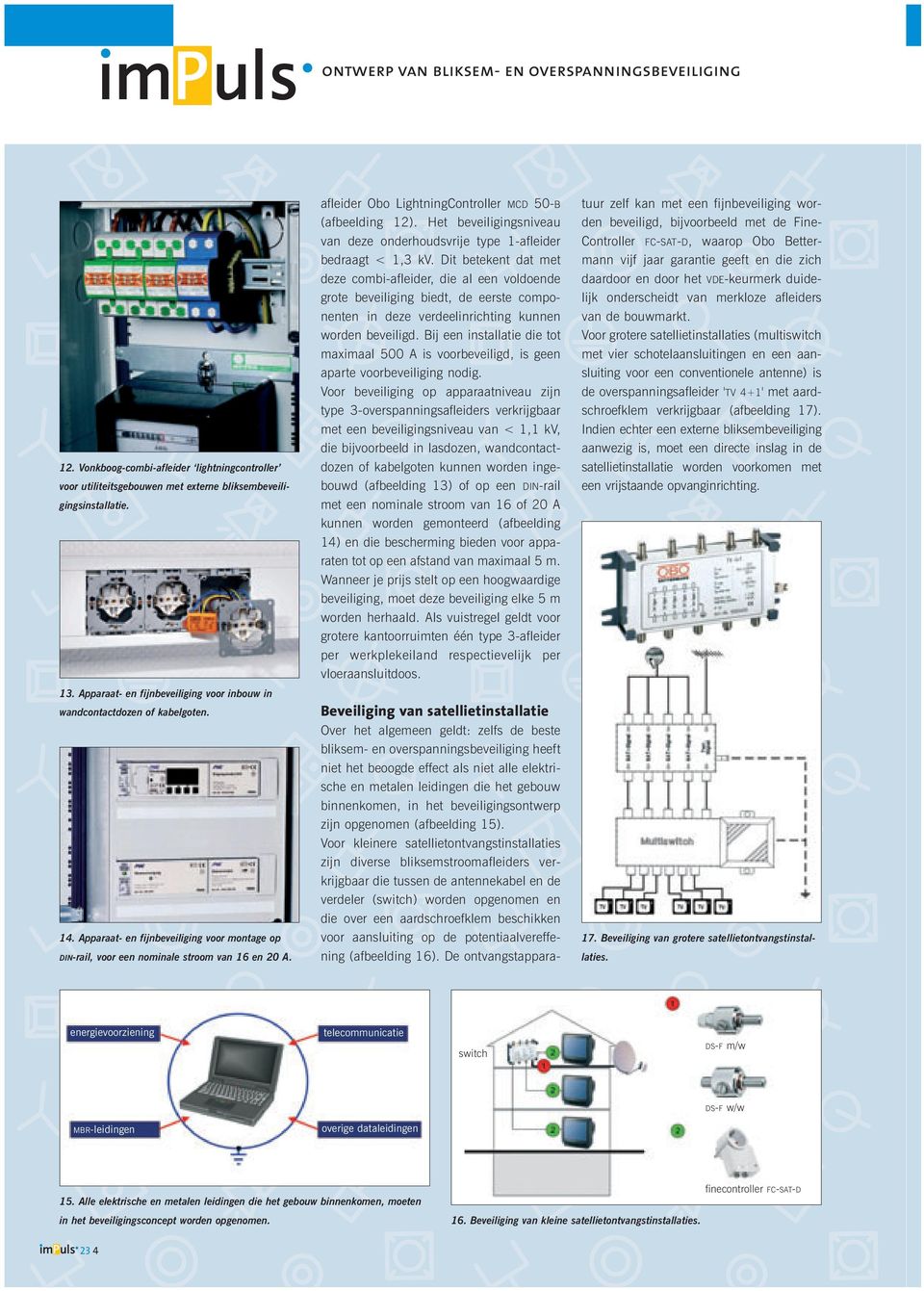 Het beveiligingsniveau van deze onderhoudsvrije type 1-afleider bedraagt < 1,3 kv.