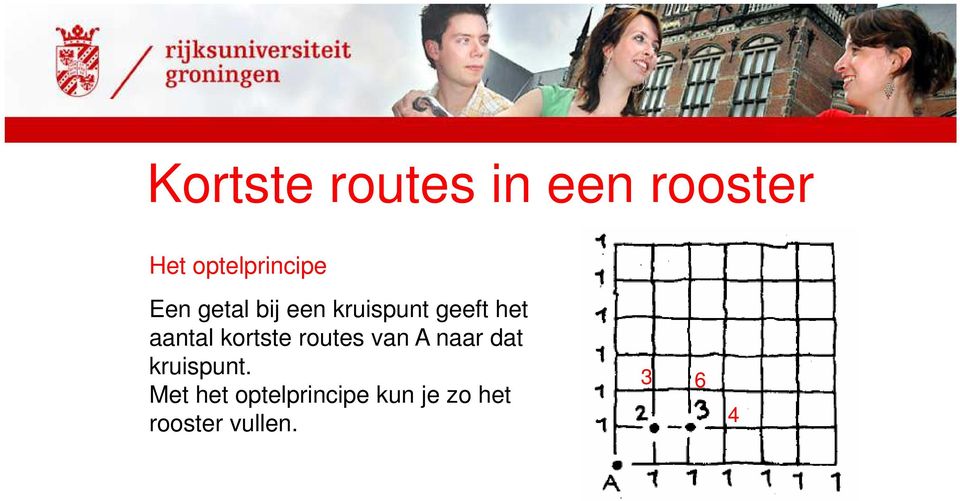 kortste routes van A naar dat kruispunt.