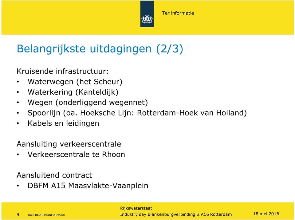 Hoeksche Lijn: Rotterdam-Hoek van Holland) Kabels en leidingen Aansluiting