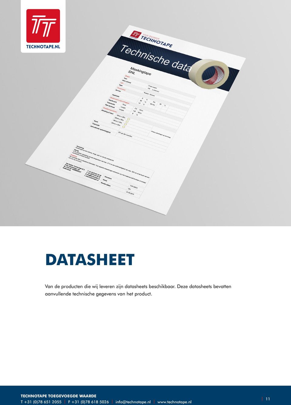 Deze datasheets bevatten aanvullende