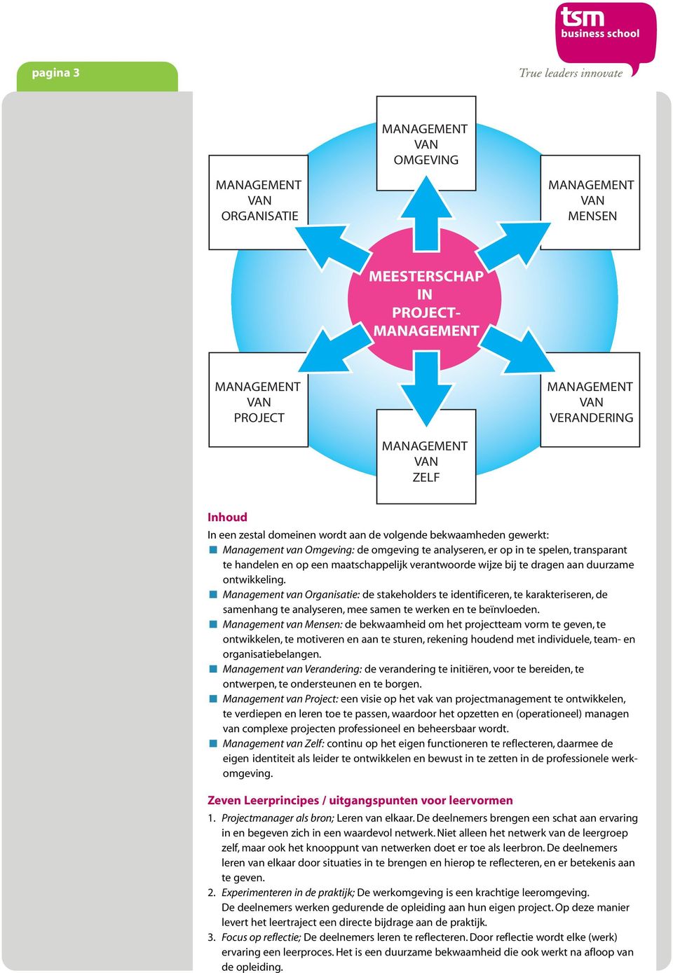 r Management van Organisatie: de stakeholders te identificeren, te karakteriseren, de samenhang te analyseren, mee samen te werken en te beïnvloeden.