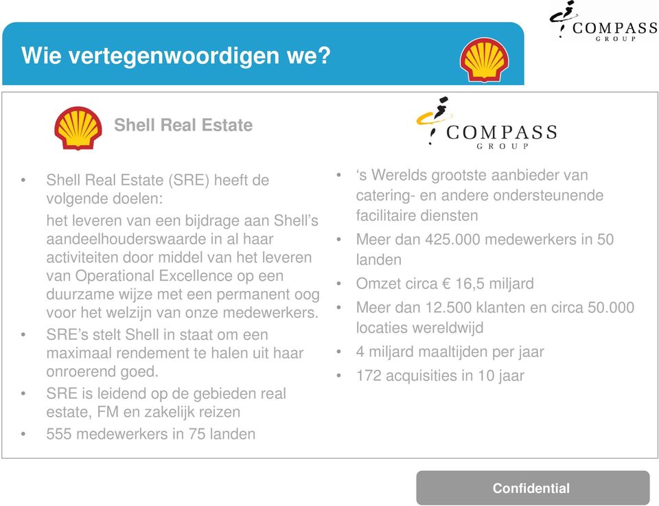 Operational Excellence op een duurzame wijze met een permanent oog voor het welzijn van onze medewerkers. SRE s stelt Shell in staat om een maximaal rendement te halen uit haar onroerend goed.