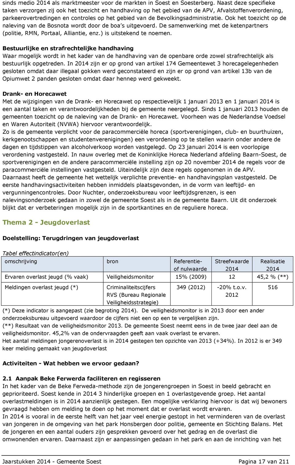 Bevolkingsadministratie. Ook het toezicht op de naleving van de Bosnota wordt door de boa s uitgevoerd. De samenwerking met de ketenpartners (politie, RMN, Portaal, Alliantie, enz.