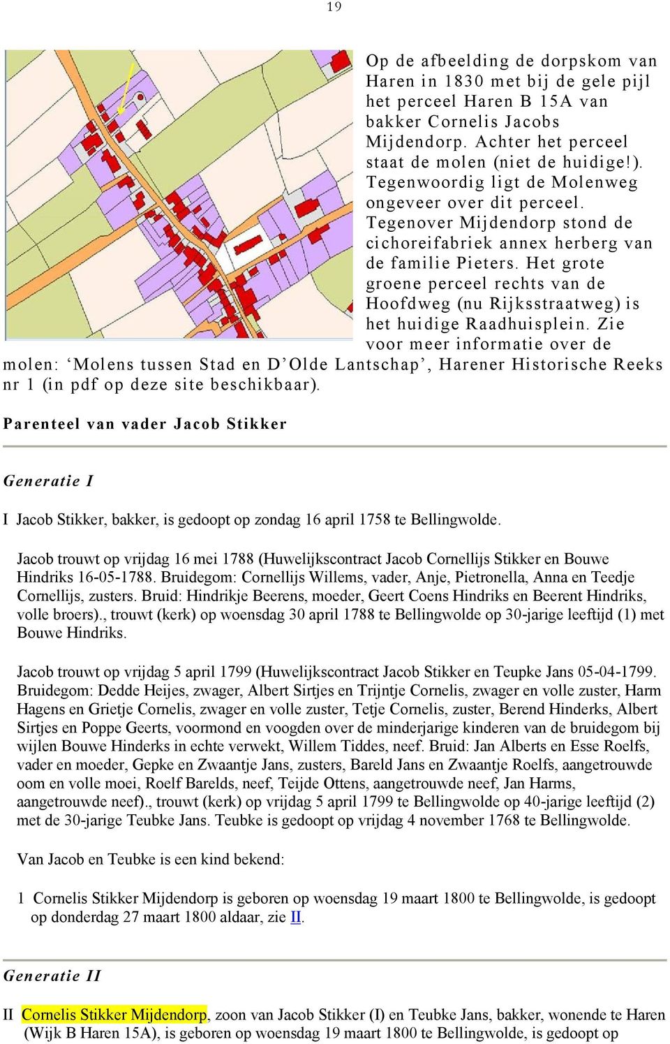 Het grote groene perceel rechts van de Hoofdweg (nu Rijksstraatweg) is het huidige Raadhuisplei n.