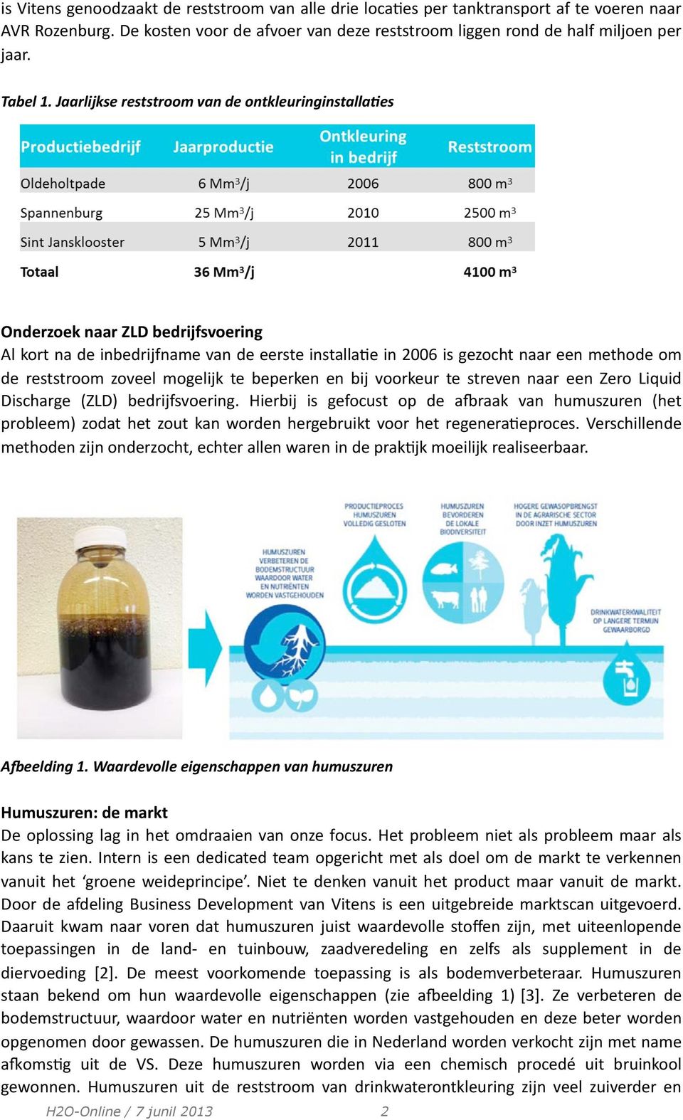 mogelijk te beperken en bij voorkeur te streven naar een Zero Liquid Discharge (ZLD) bedrijfsvoering.