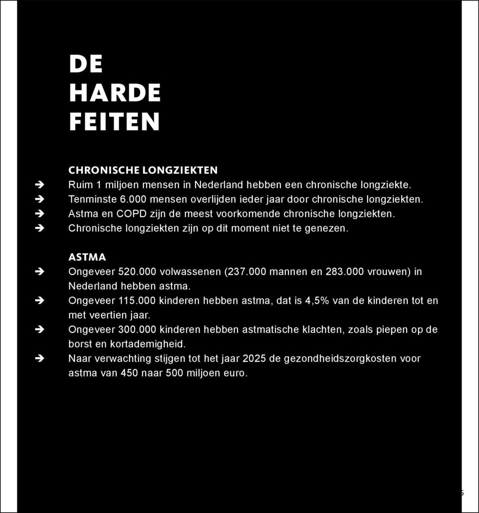 Chronische longziekten zijn op dit moment niet te genezen. Astma Ongeveer 520.000 volwassenen (237.000 mannen en 283.000 vrouwen) in Nederland hebben astma. Ongeveer 115.