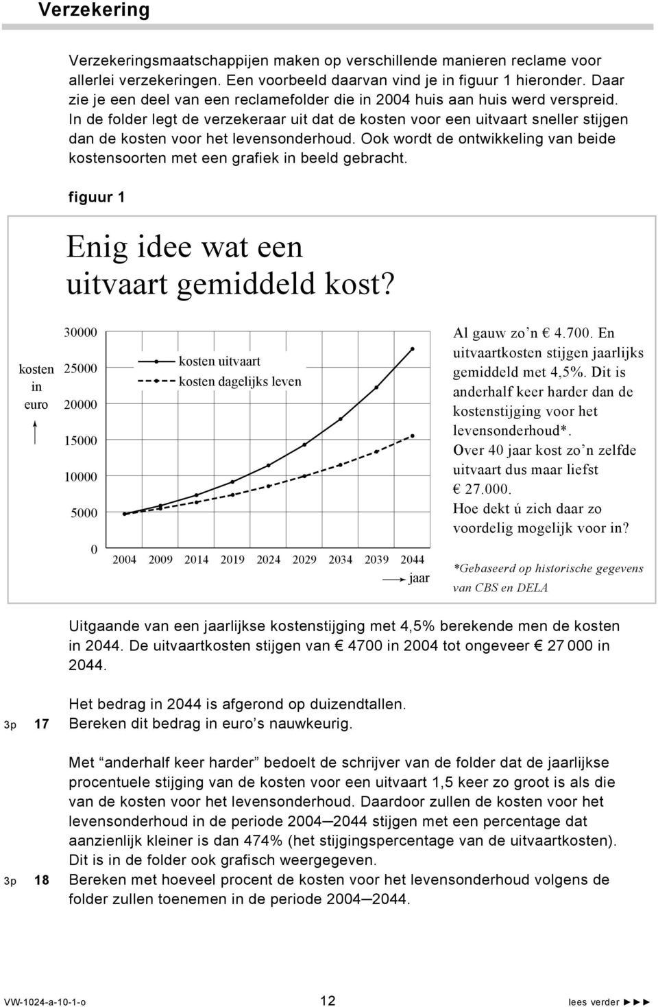 In de folder legt de verzekeraar uit dat de kosten voor een uitvaart sneller stijgen dan de kosten voor het levensonderhoud.