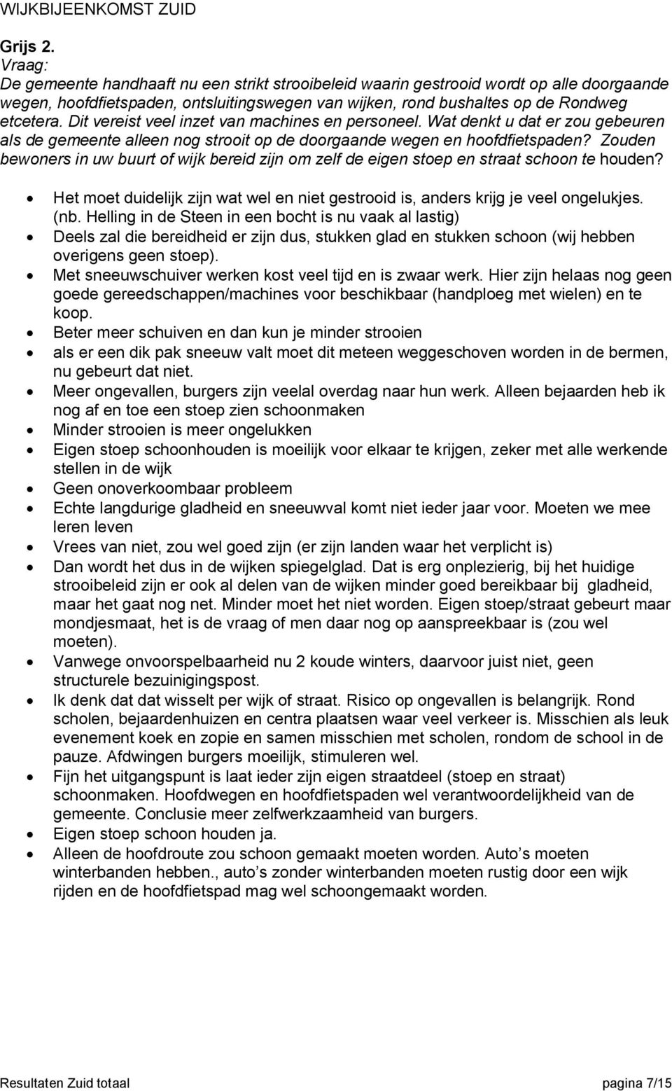 Zouden bewoners in uw buurt of wijk bereid zijn om zelf de eigen stoep en straat schoon te houden? Het moet duidelijk zijn wat wel en niet gestrooid is, anders krijg je veel ongelukjes. (nb.