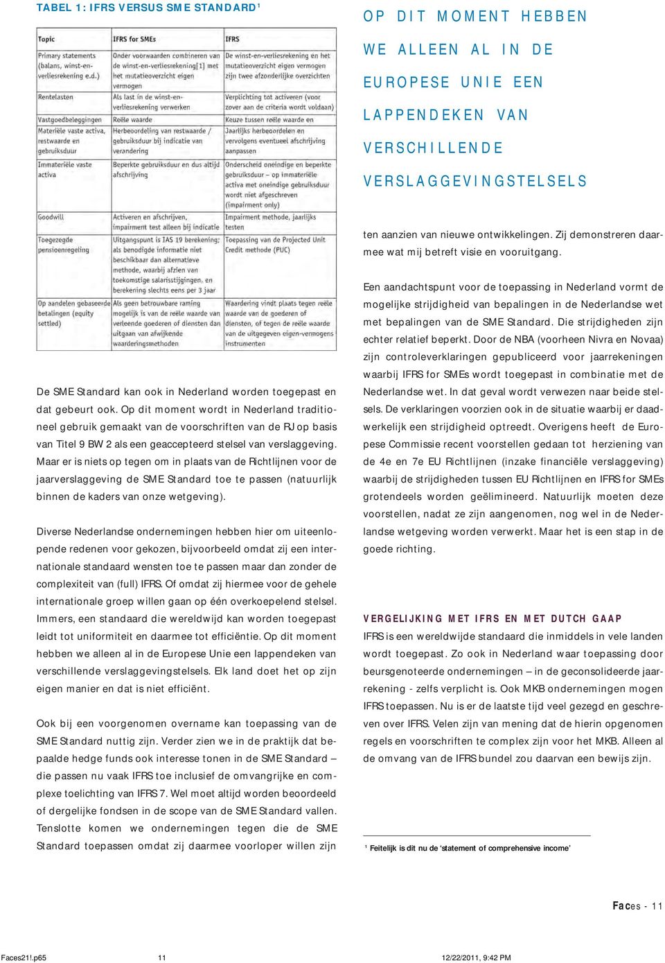 Op dit moment wordt in Nederland traditioneel gebruik gemaakt van de voorschriften van de RJ op basis van Titel 9 BW 2 als een geaccepteerd stelsel van verslaggeving.