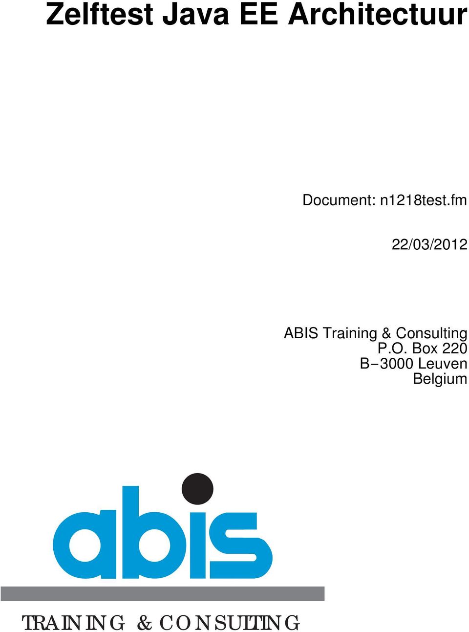 fm 22/03/2012 ABIS Training &