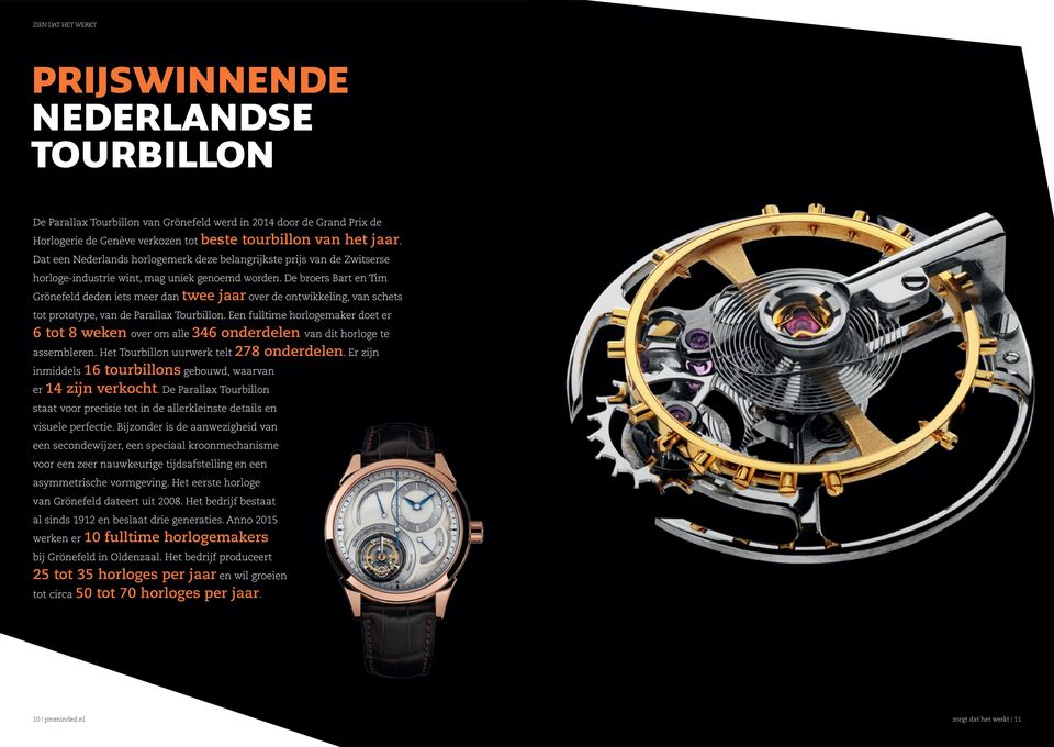 De broers Bart en Tim Grönefeld deden iets meer dan twee jaar over de ontwikkeling, van schets tot prototype, van de Parallax Tourbillon.