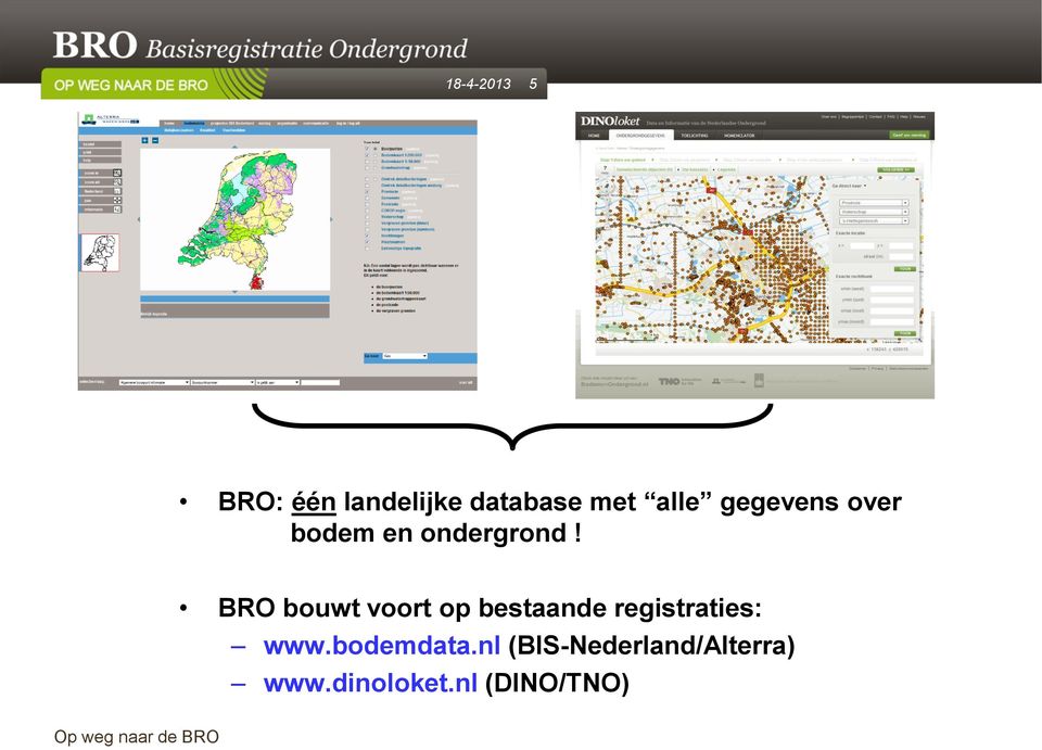 BRO bouwt voort op bestaande registraties: www.