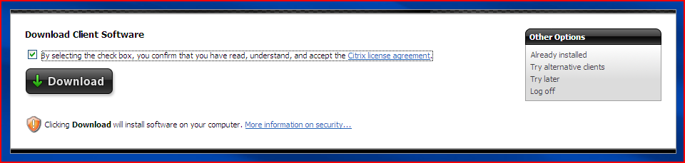 g. Kies nu wederom Citrix Access Gateway in de webbrowser. h.