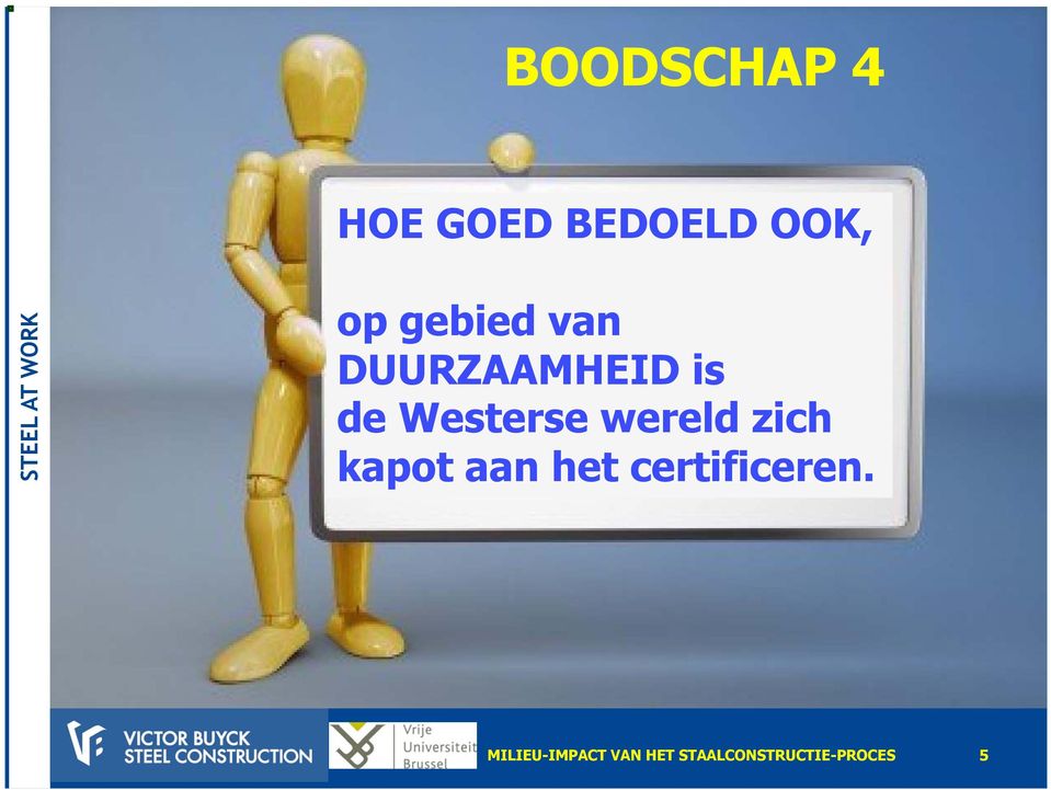 wereld zich kapot aan het certificeren.