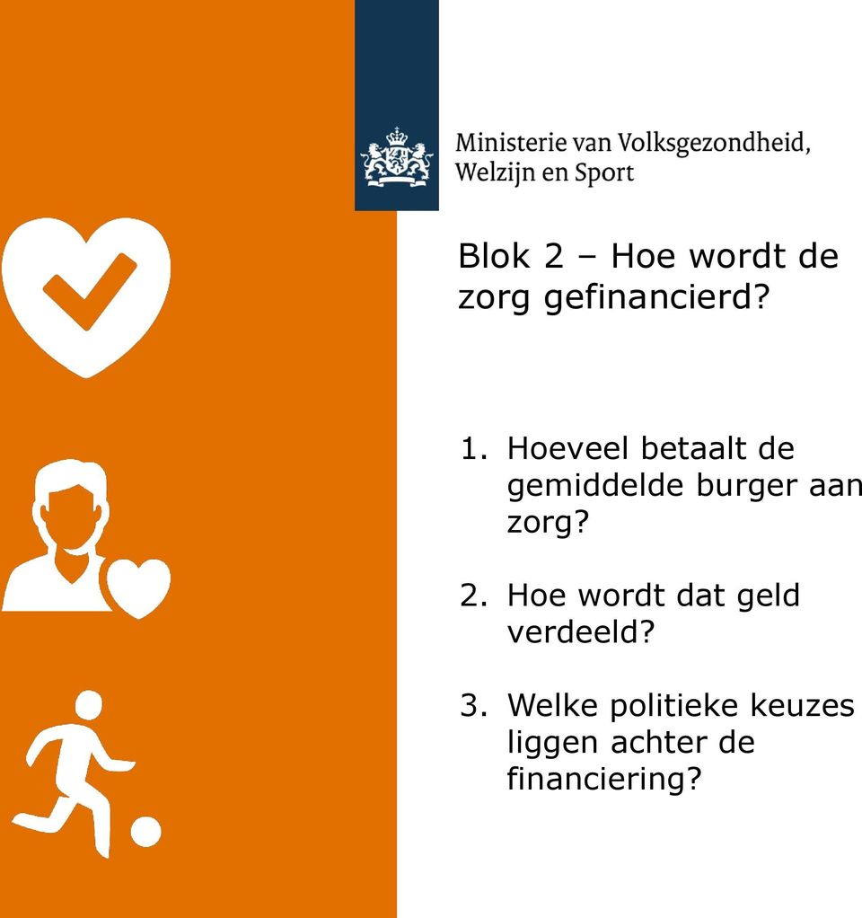 zorg? 2. Hoe wordt dat geld verdeeld? 3.