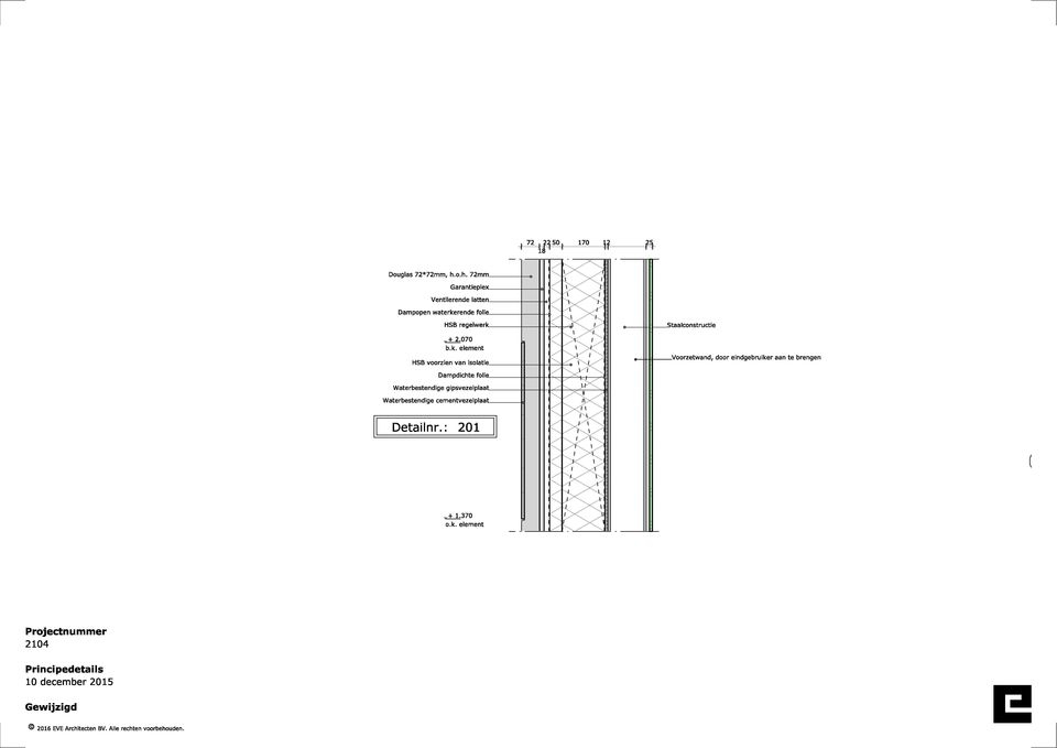 Dampdichte folie. Cl K.Staalconstructie.