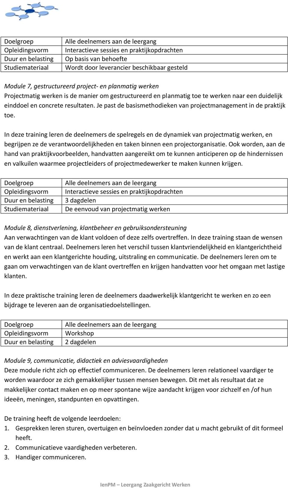 In deze training leren de deelnemers de spelregels en de dynamiek van projectmatig werken, en begrijpen ze de verantwoordelijkheden en taken binnen een projectorganisatie.