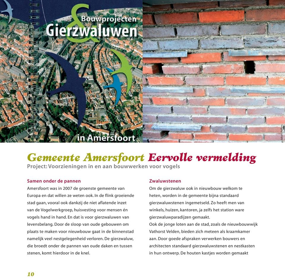 En dat is voor gierzwaluwen van levensbelang. Door de sloop van oude gebouwen om plaats te maken voor nieuwbouw gaat in de binnenstad namelijk veel nestgelegenheid verloren.