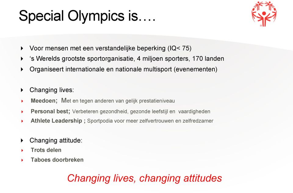 Organiseert internationale en nationale multisport (evenementen)! Changing lives:!