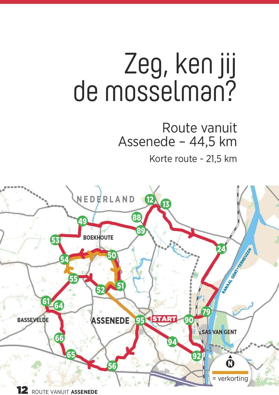 Korte route - 21,5 km 12