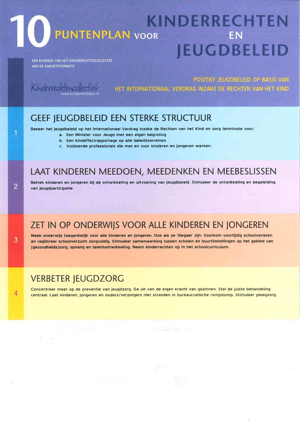 LAAT KINDEREN MEEDOEN, MEEDENKEN EN MEEBESLISSEN Betrek k nderen en iongeren blj de ontwlkkeling en ultvoerlng van Jeugdbeleld. Stimuleer de ontw kkelinq en begeleiding vôn jeugdpôrt clpôtle.