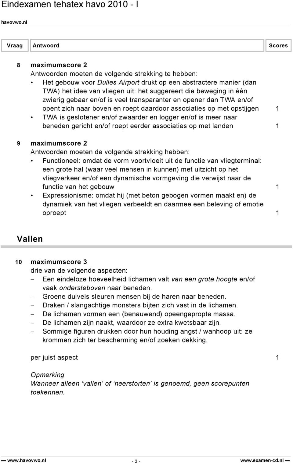 naar beneden gericht en/of roept eerder associaties op met landen 1 9 maximumscore 2 Antwoorden moeten de volgende strekking hebben: Functioneel: omdat de vorm voortvloeit uit de functie van