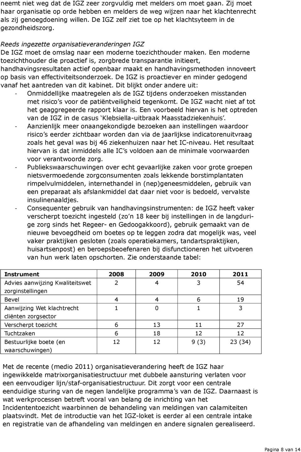 Een moderne toezichthouder die proactief is, zorgbrede transparantie initieert, handhavingsresultaten actief openbaar maakt en handhavingsmethoden innoveert op basis van effectiviteitsonderzoek.